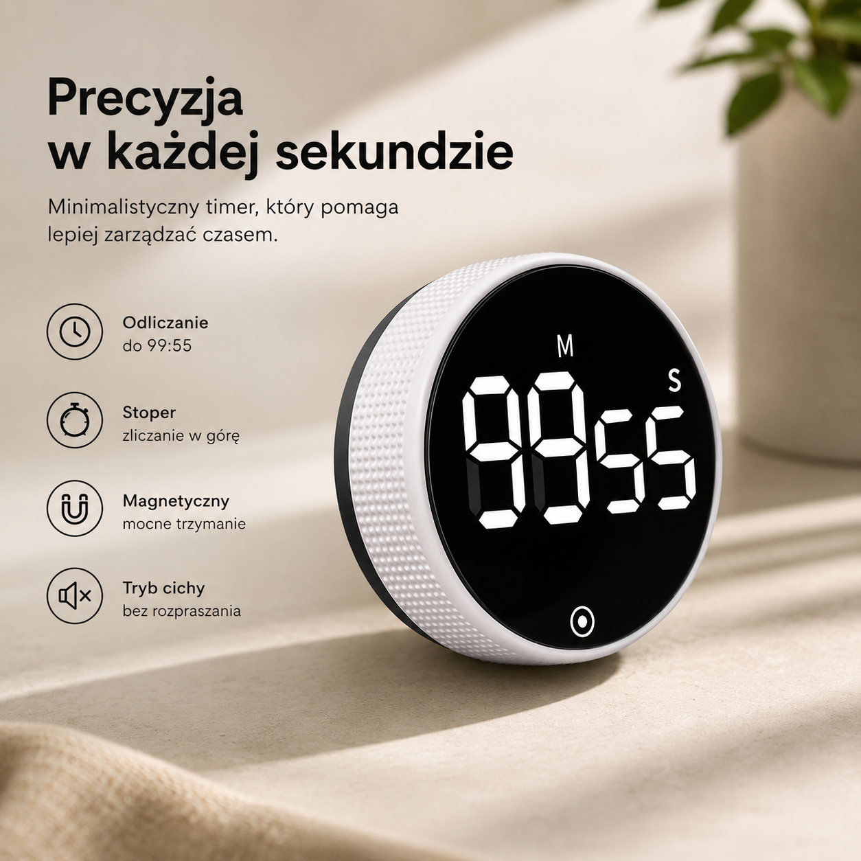 Magnetyczny timer kuchenny
