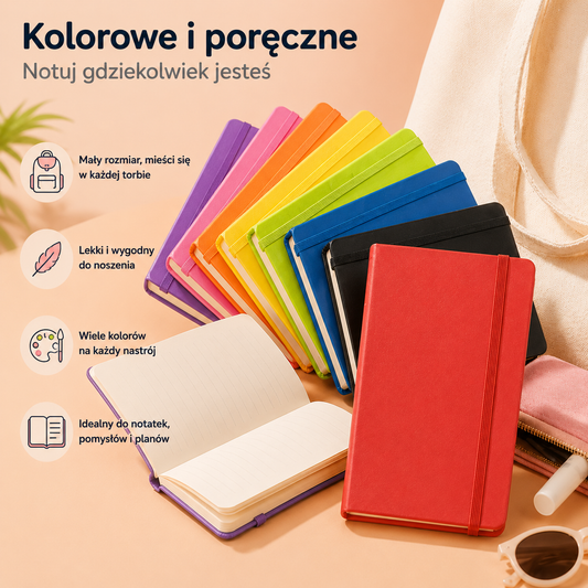 Kieszonkowy zeszyt w twardych okładkach