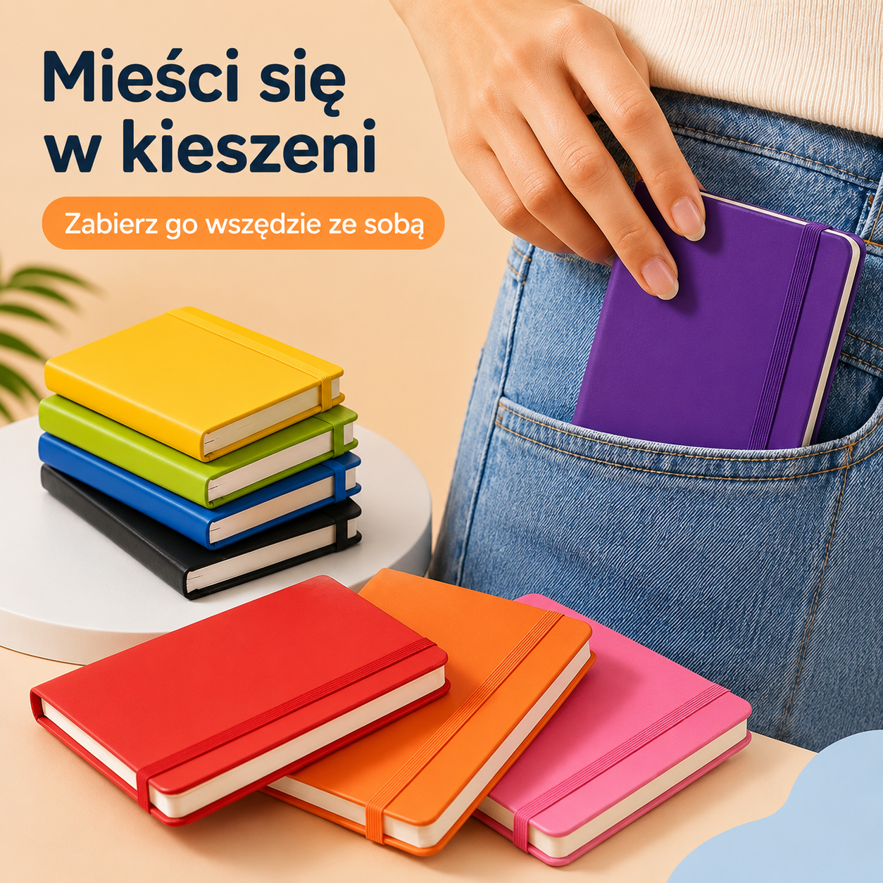Kieszonkowy zeszyt w twardych okładkach