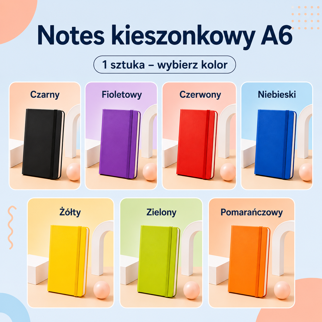 Kieszonkowy zeszyt w twardych okładkach